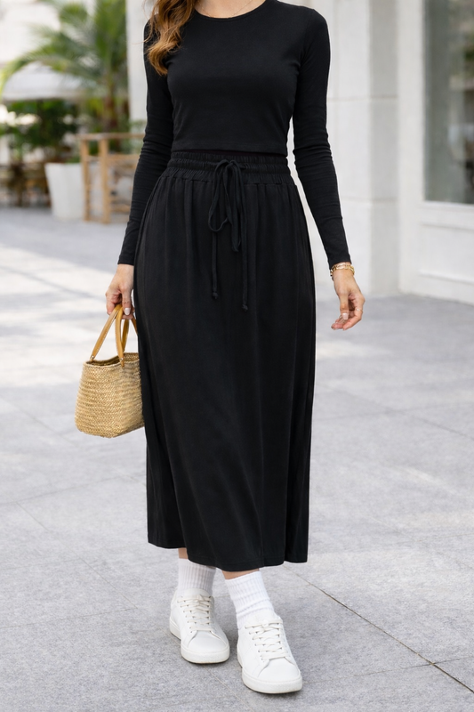 Drawstring Lounge Skirt