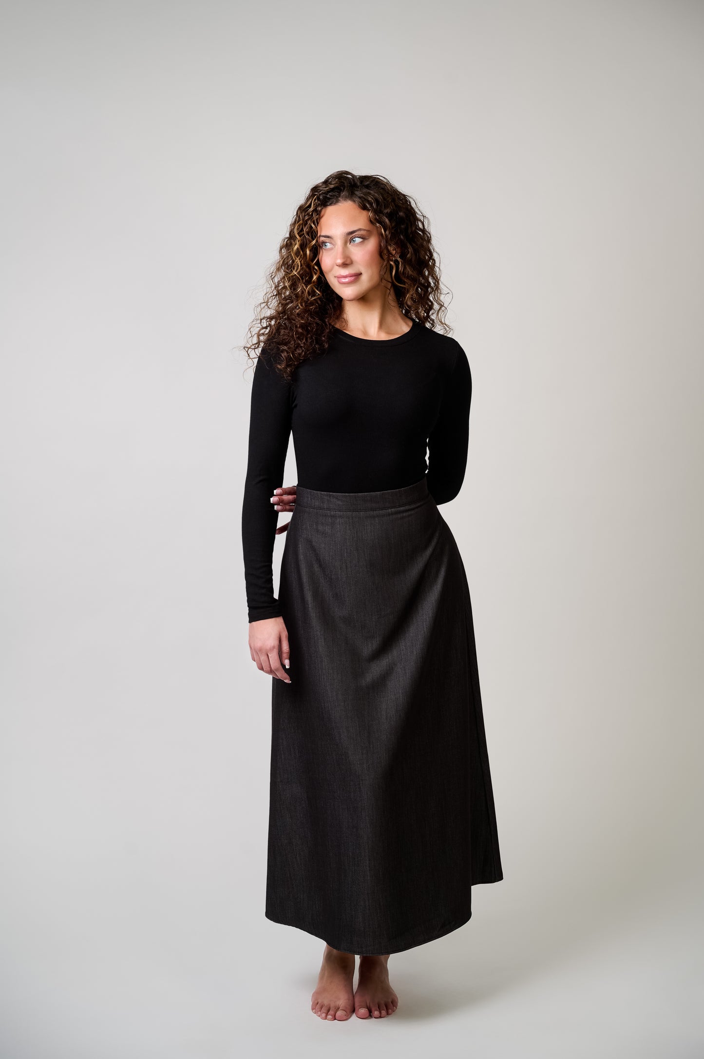 Denim A-line Skirt