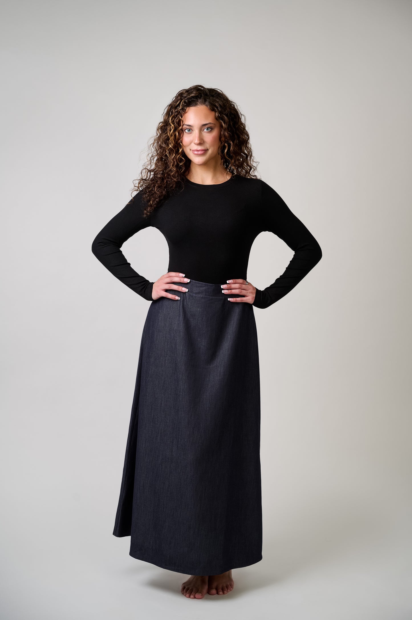 Denim A-line Skirt