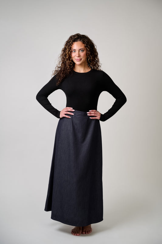 Denim A-line Skirt