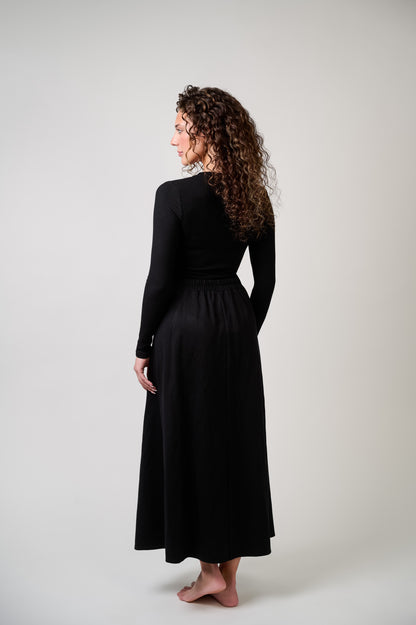 Twill A-line Skirt