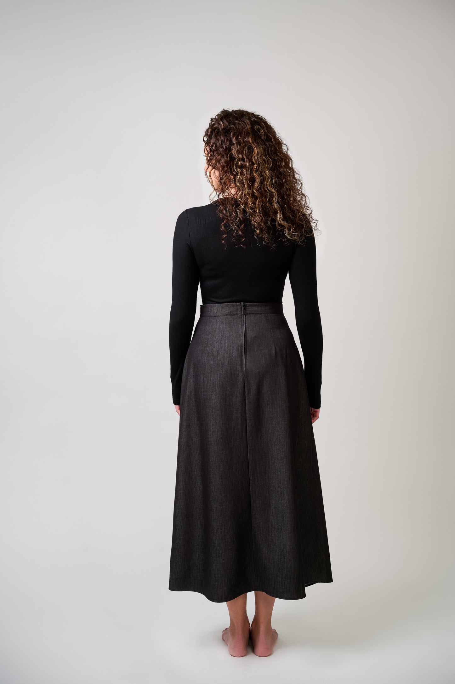 Denim A-line Skirt